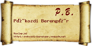 Pákozdi Berengár névjegykártya
